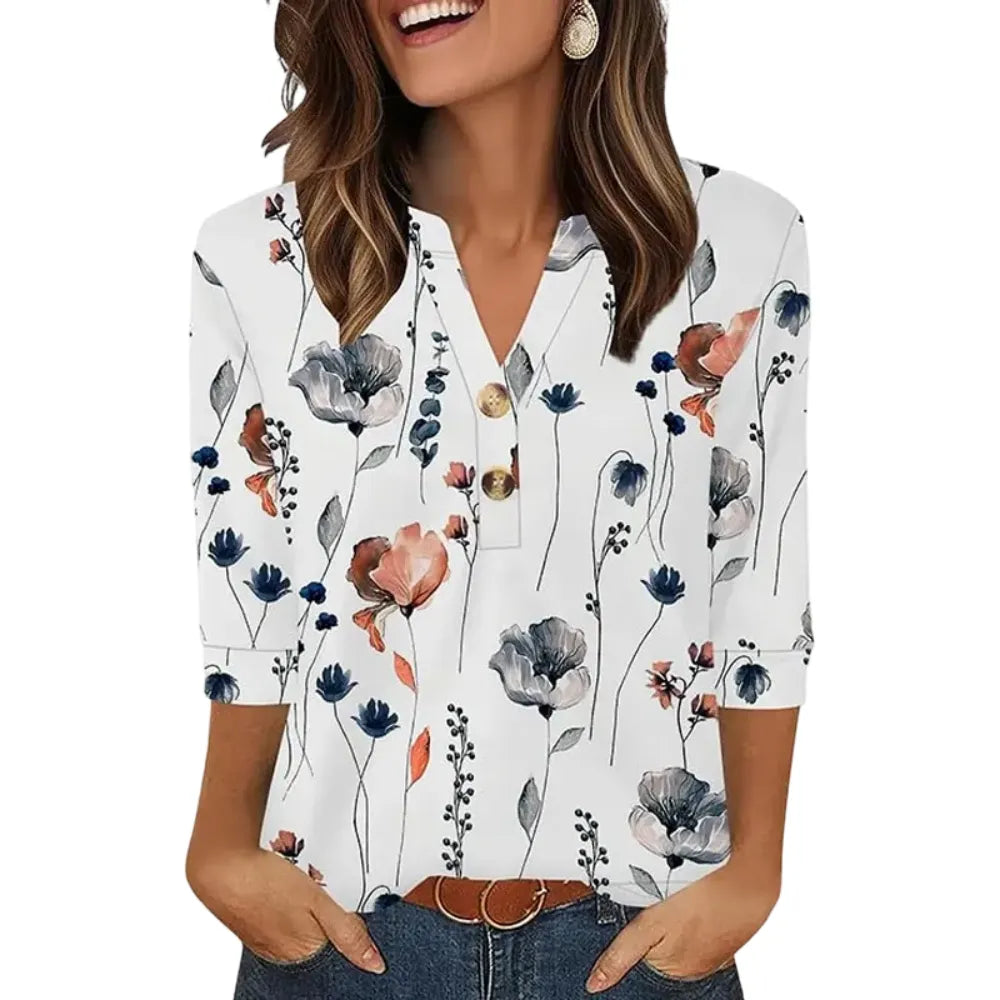 Womens Tops 3/4 Sleeve Heley Shirts for Women Fashion Blouses
