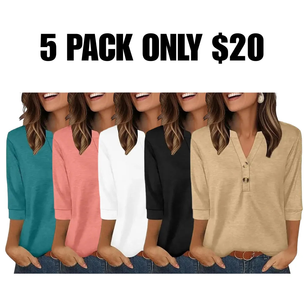 Womens Tops 3/4 Sleeve Heley Shirts for Women Fashion Blouses