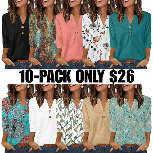 Womens Tops 3/4 Sleeve Heley Shirts for Women Fashion Blouses
