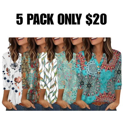 Womens Tops 3/4 Sleeve Heley Shirts for Women Fashion Blouses