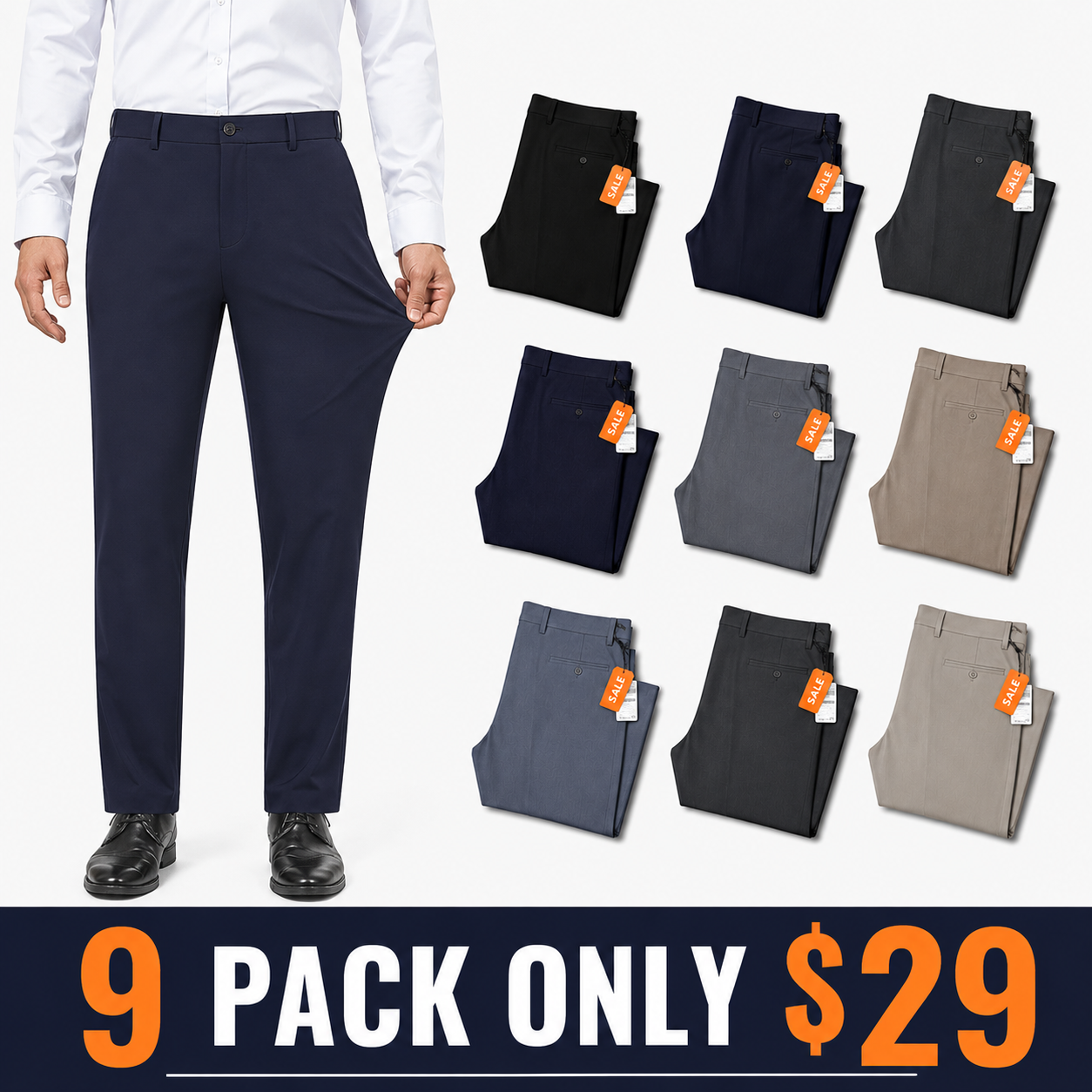 👍🔥Limited-Time Promotion-Stretch Dress Pants No Iron Golf Pants