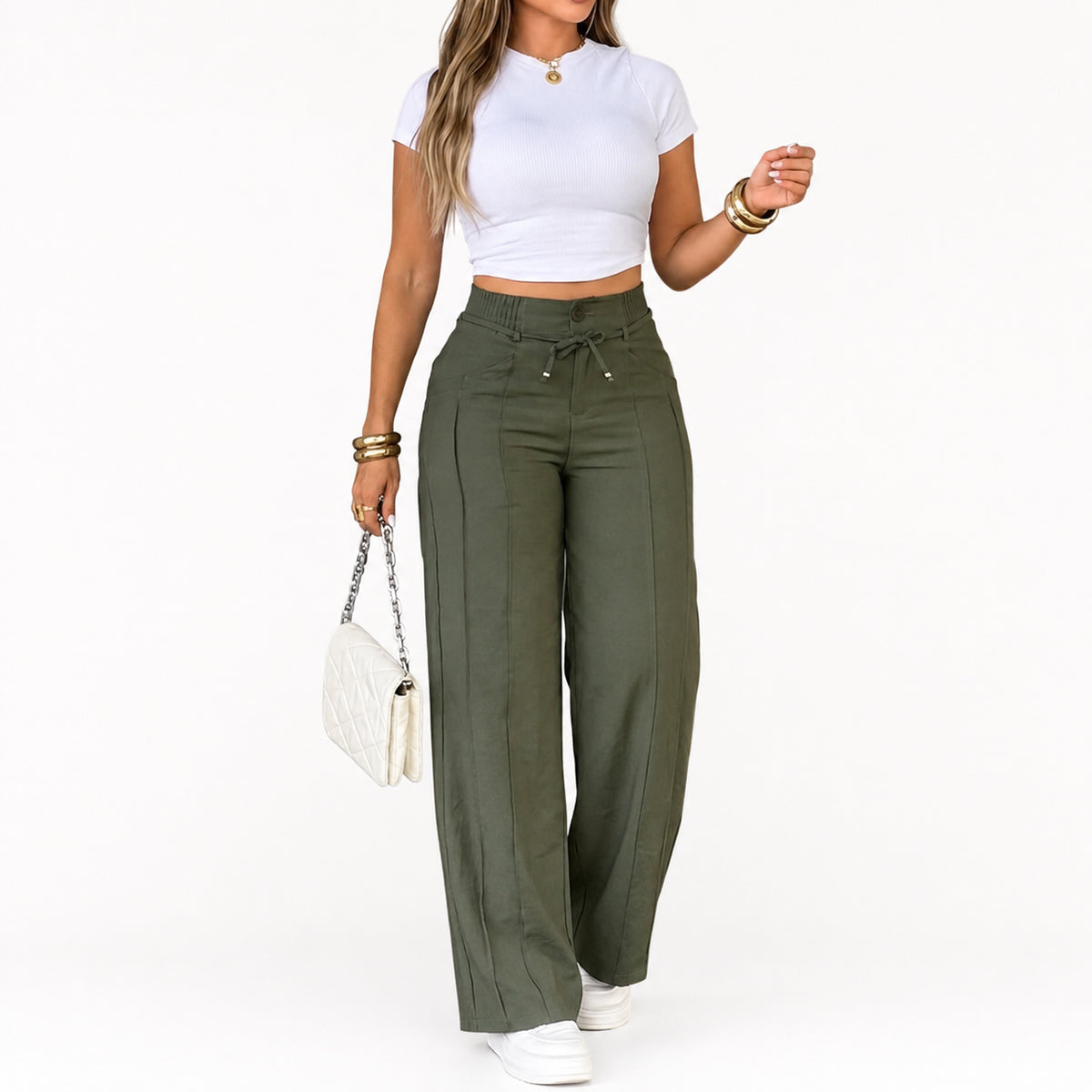 ⚡FINAL SALE⚡ Women's Drawstring Waist Wide‑Leg Casual Pants