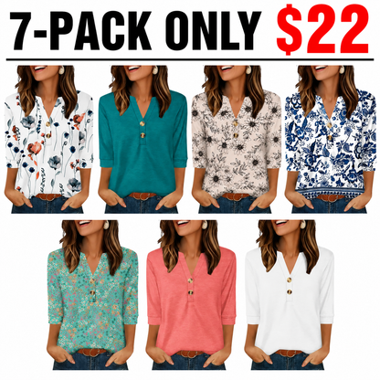 Womens Tops 3/4 Sleeve Heley Shirts for Women Fashion Blouses